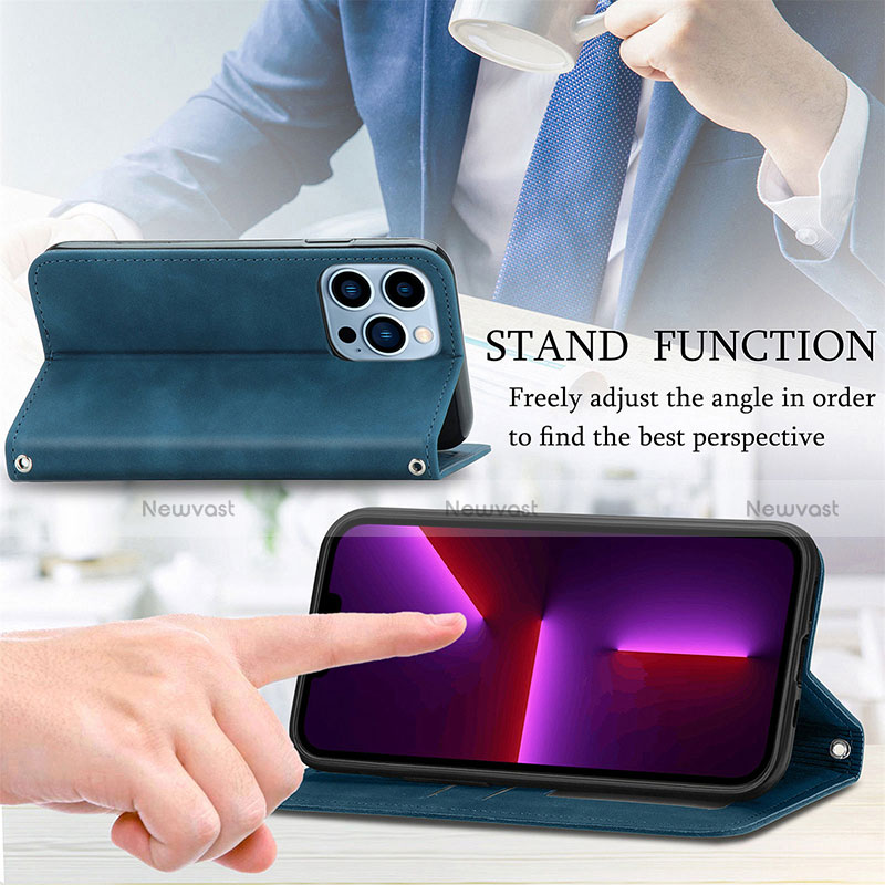 Leather Case Stands Flip Cover H30 Holder for Apple iPhone 13 Pro