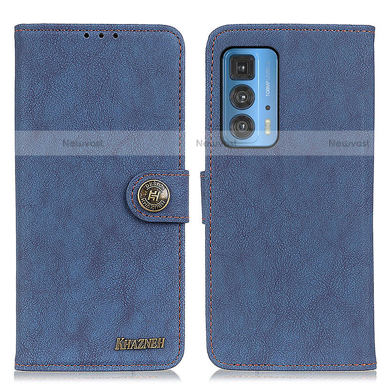 Leather Case Stands Flip Cover Holder A01D for Motorola Moto Edge 20 Pro 5G Blue