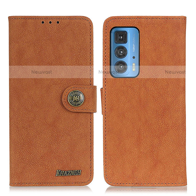 Leather Case Stands Flip Cover Holder A01D for Motorola Moto Edge S Pro 5G Brown
