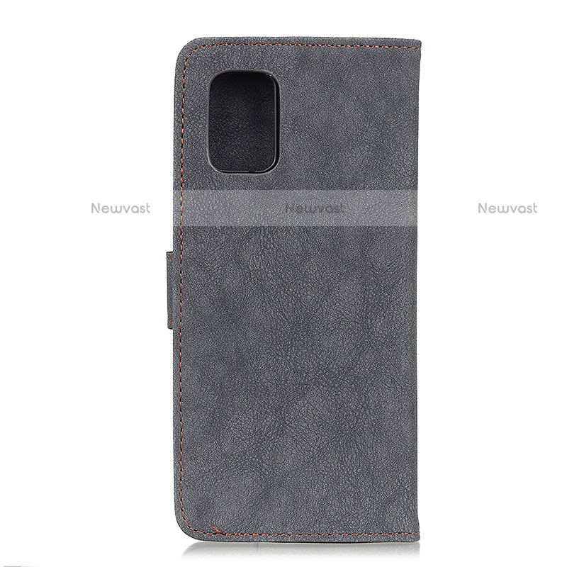 Leather Case Stands Flip Cover Holder A01D for Motorola Moto G100 5G Black