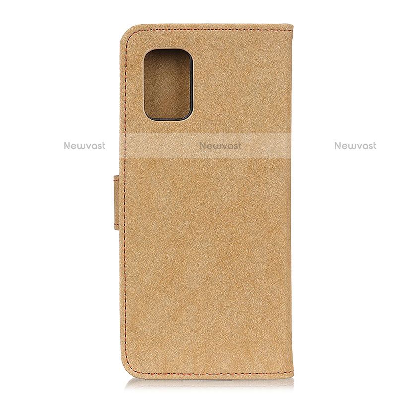 Leather Case Stands Flip Cover Holder A01D for Motorola Moto G100 5G Gold