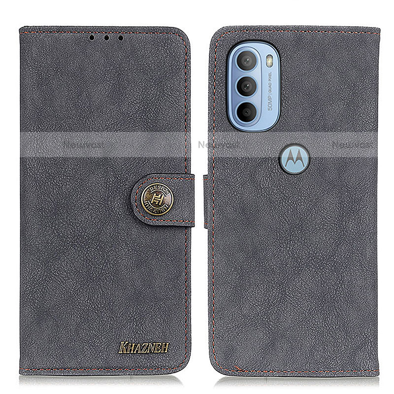 Leather Case Stands Flip Cover Holder A01D for Motorola Moto G31 Black