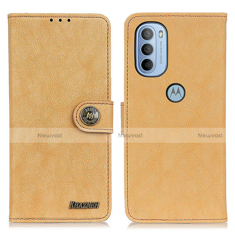 Leather Case Stands Flip Cover Holder A01D for Motorola Moto G41 Gold