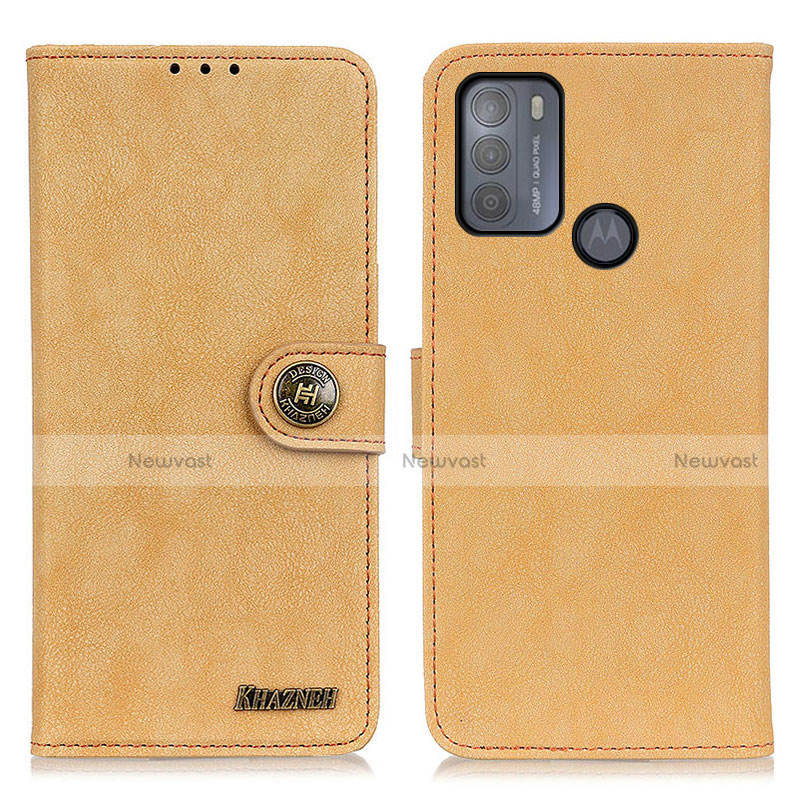 Leather Case Stands Flip Cover Holder A01D for Motorola Moto G50 Gold