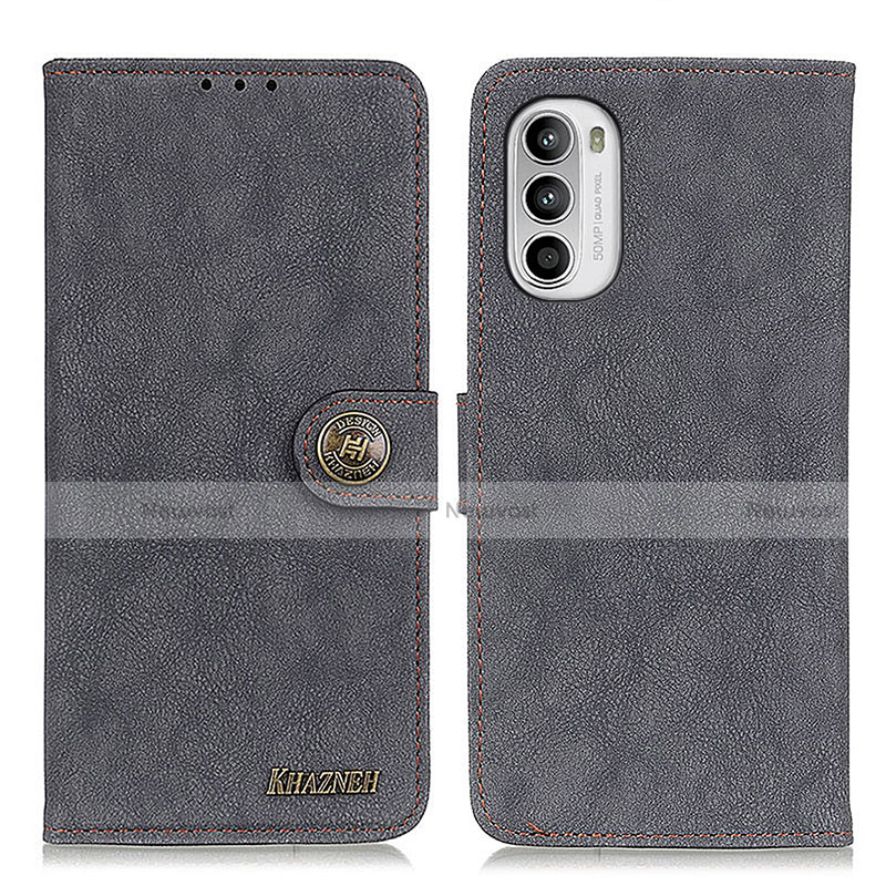 Leather Case Stands Flip Cover Holder A01D for Motorola Moto G82 5G Black