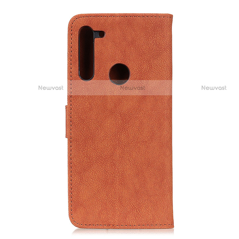 Leather Case Stands Flip Cover Holder A01D for Motorola Moto One Fusion Plus Brown