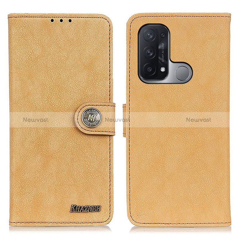 Leather Case Stands Flip Cover Holder A01D for Oppo Reno5 A Gold