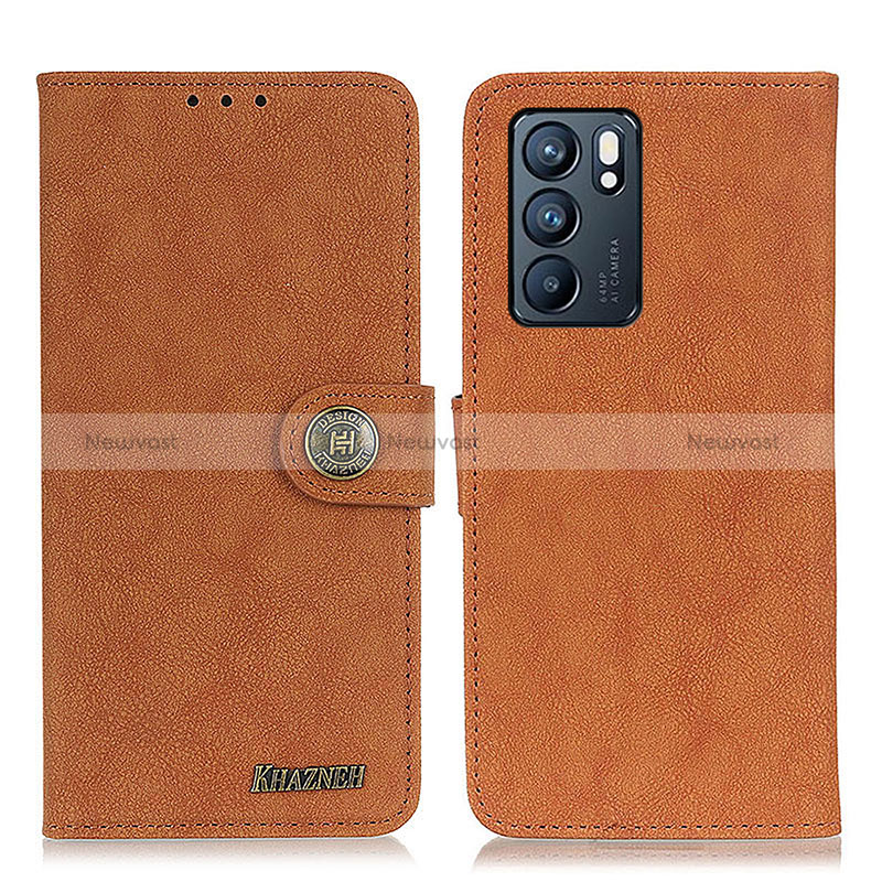 Leather Case Stands Flip Cover Holder A01D for Oppo Reno6 5G