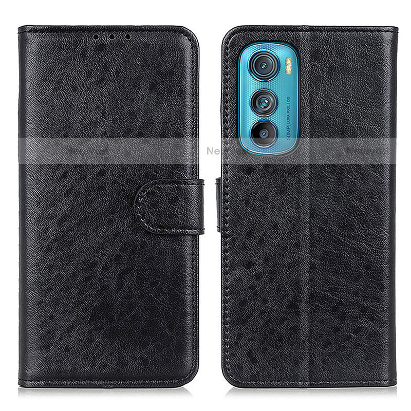 Leather Case Stands Flip Cover Holder A02D for Motorola Moto Edge 30 5G Black