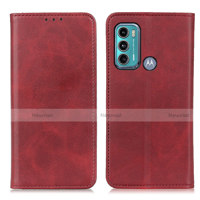 Leather Case Stands Flip Cover Holder A02D for Motorola Moto G40 Fusion Red