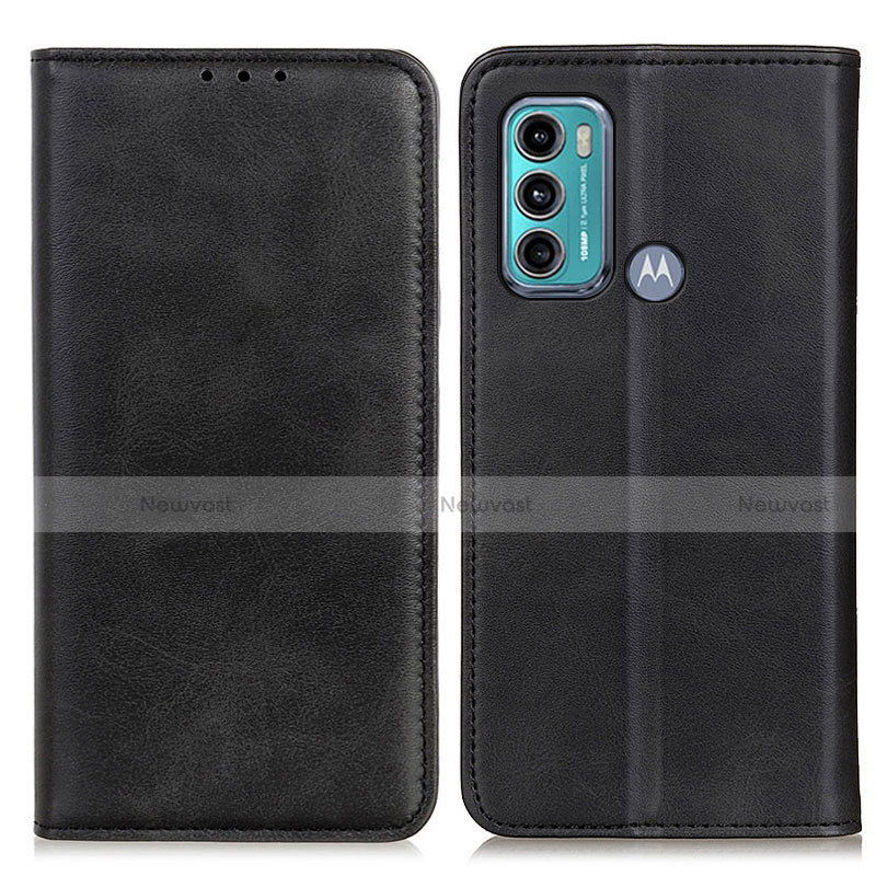 Leather Case Stands Flip Cover Holder A02D for Motorola Moto G60 Black