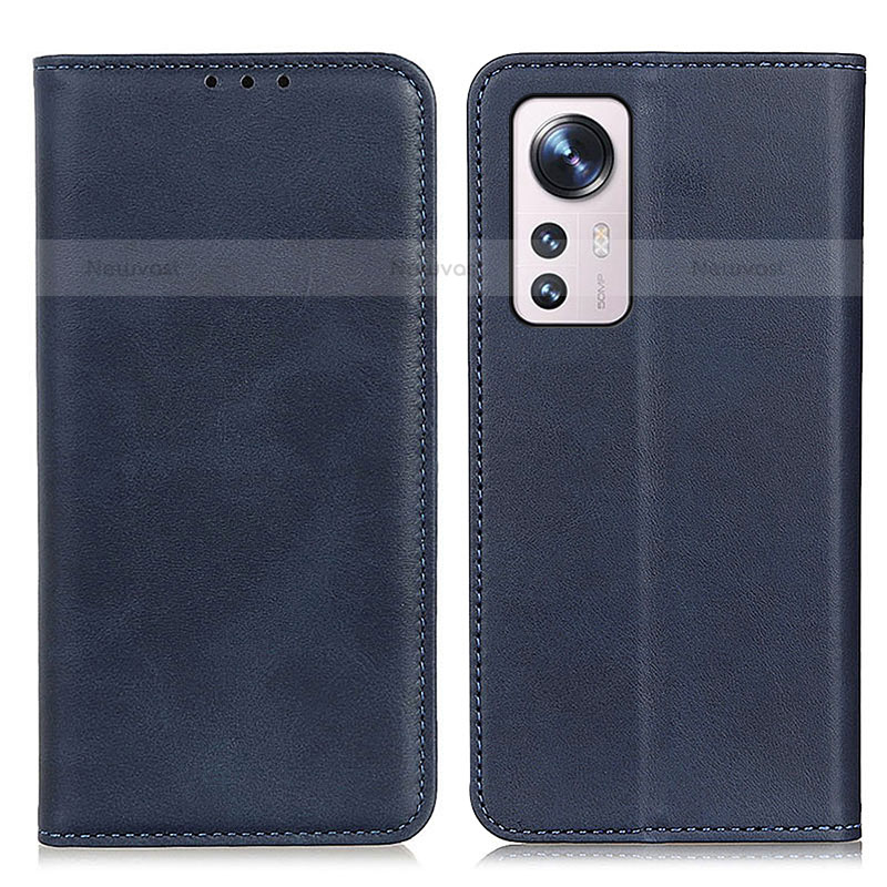 Leather Case Stands Flip Cover Holder A02D for Xiaomi Mi 12 Pro 5G Blue