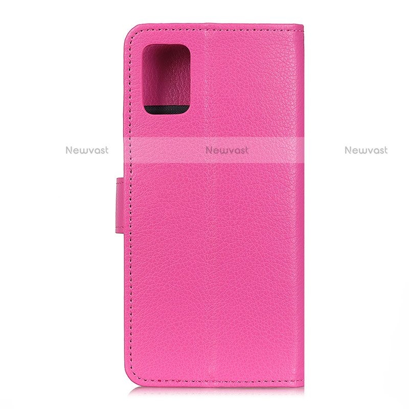 Leather Case Stands Flip Cover Holder A03D for Motorola Moto Edge S 5G Hot Pink