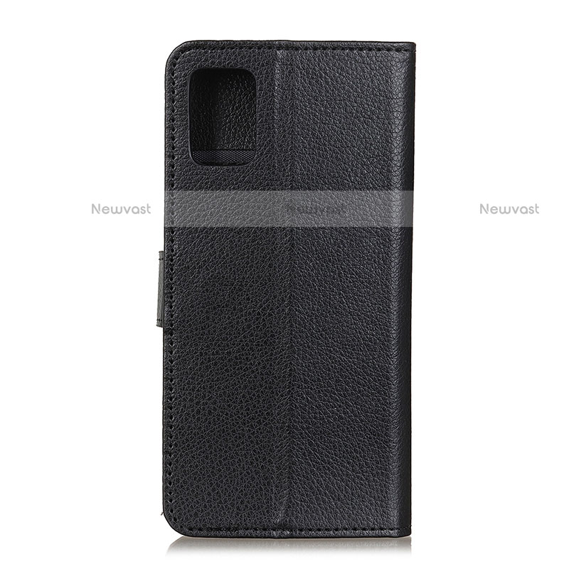 Leather Case Stands Flip Cover Holder A03D for Motorola Moto G100 5G Black