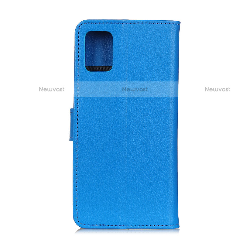 Leather Case Stands Flip Cover Holder A03D for Motorola Moto G100 5G Sky Blue