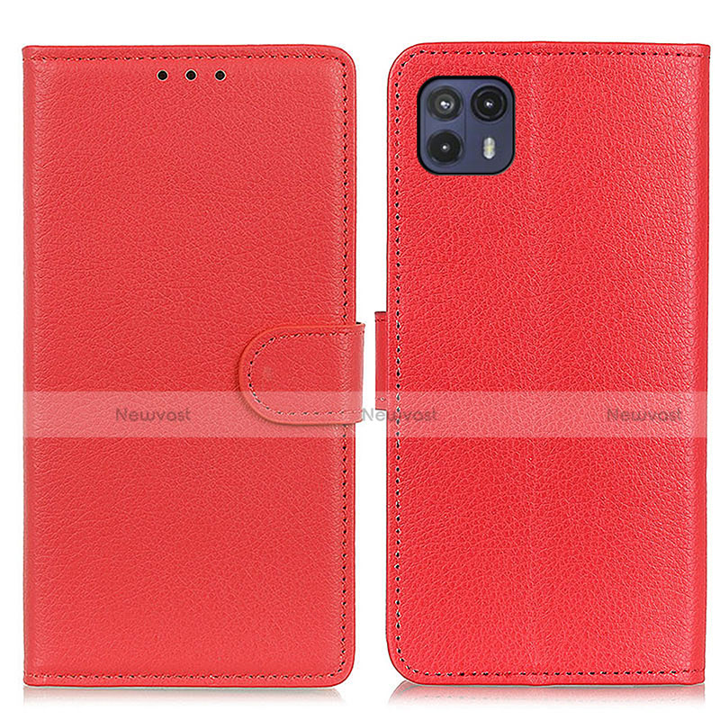 Leather Case Stands Flip Cover Holder A03D for Motorola Moto G50 5G Red