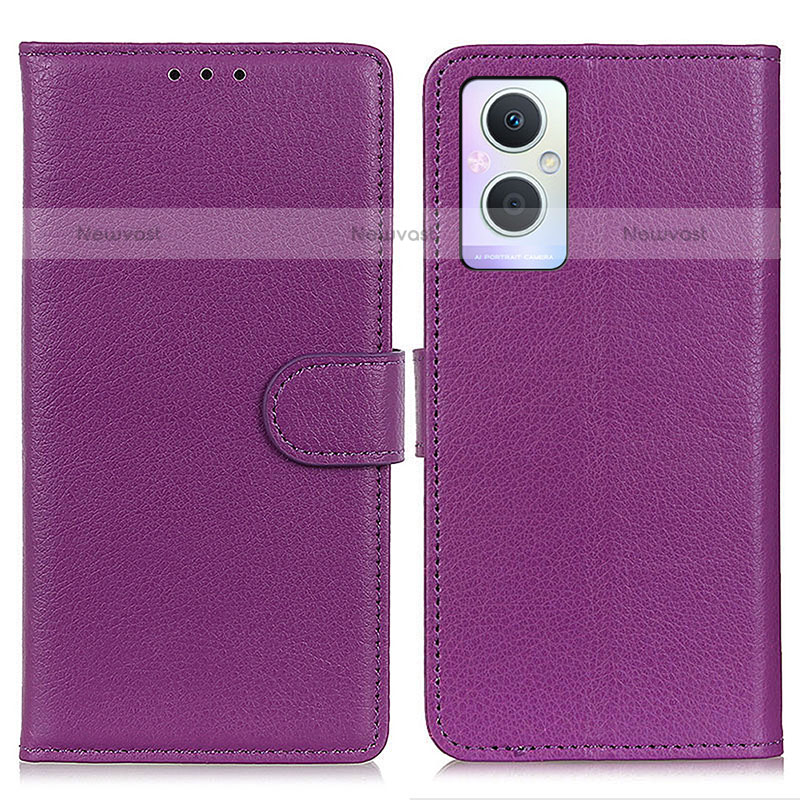Leather Case Stands Flip Cover Holder A03D for OnePlus Nord N20 5G Purple