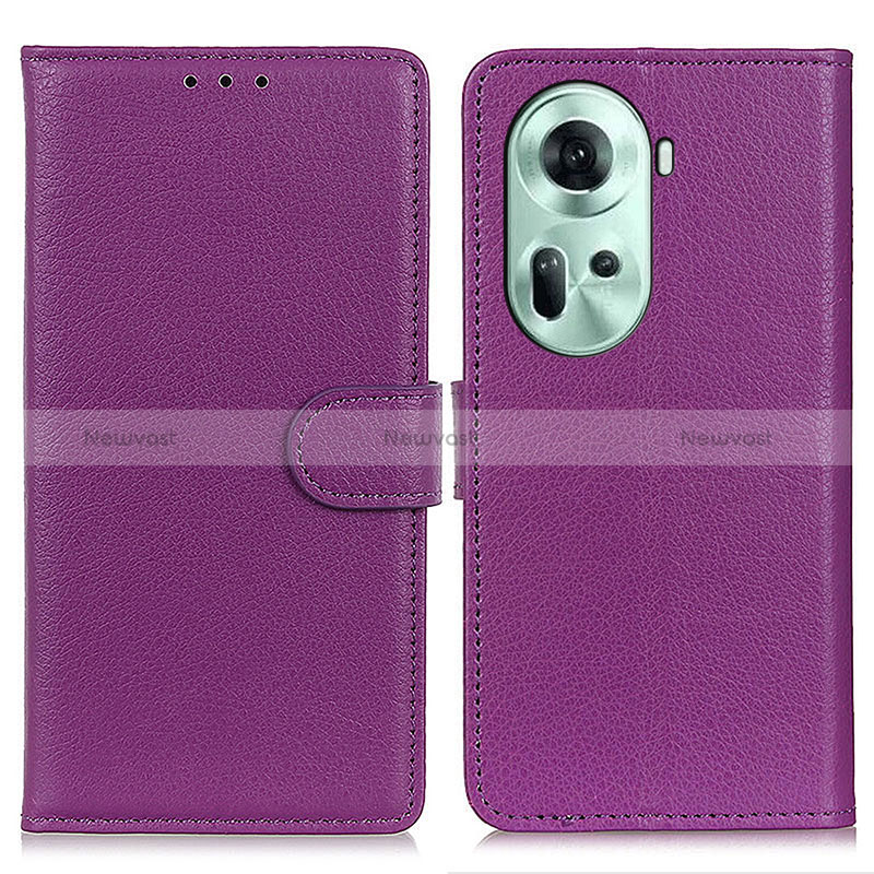 Leather Case Stands Flip Cover Holder A03D for Oppo Reno11 5G