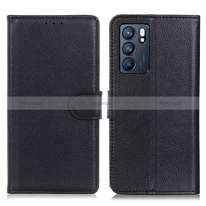 Leather Case Stands Flip Cover Holder A03D for Oppo Reno6 5G