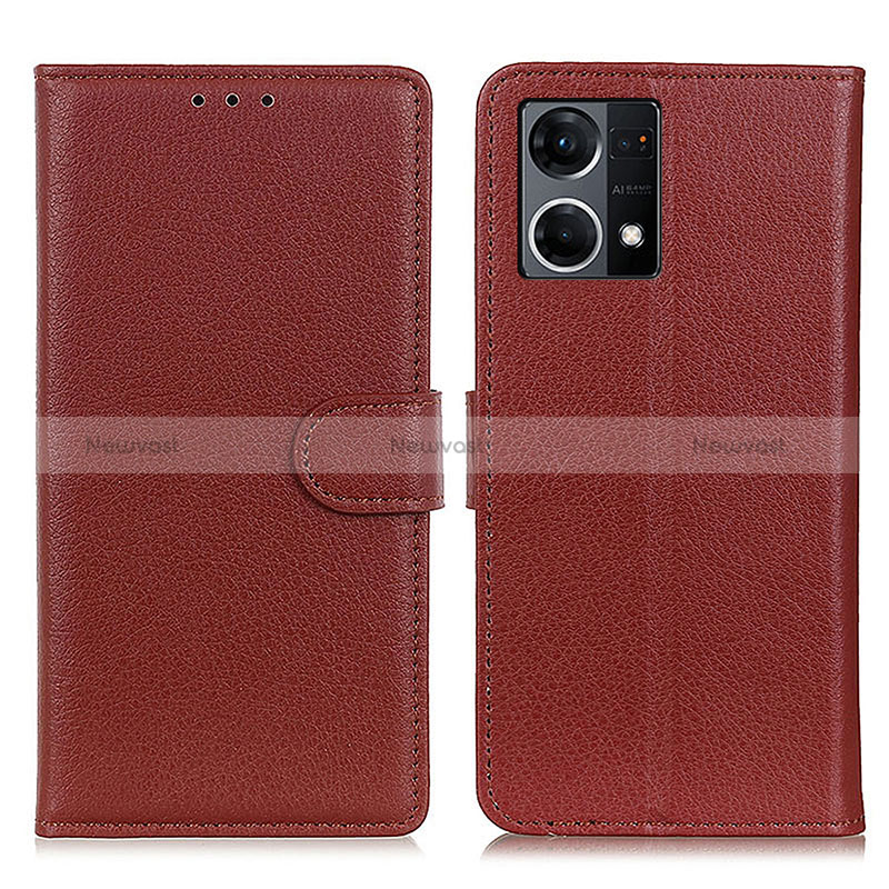 Leather Case Stands Flip Cover Holder A03D for Oppo Reno7 4G