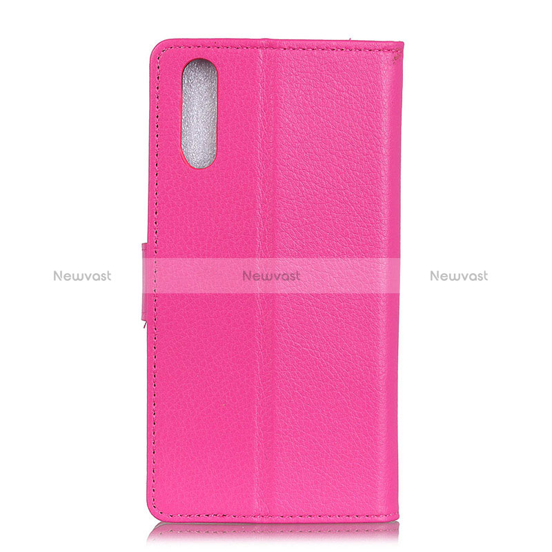 Leather Case Stands Flip Cover Holder A03D for Samsung Galaxy M02 Hot Pink
