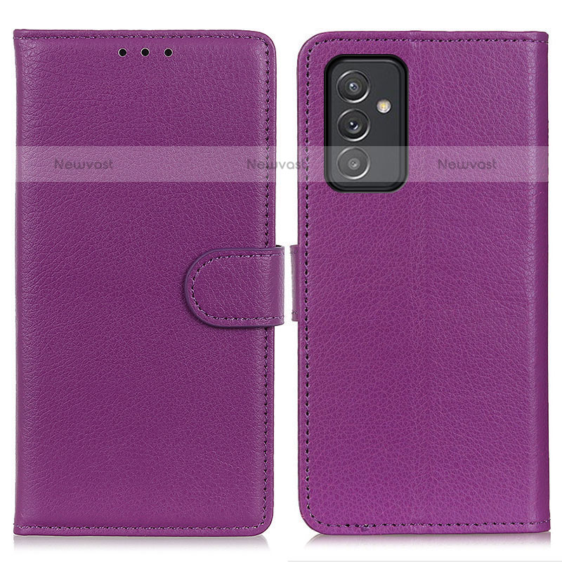 Leather Case Stands Flip Cover Holder A03D for Samsung Galaxy Quantum2 5G Purple