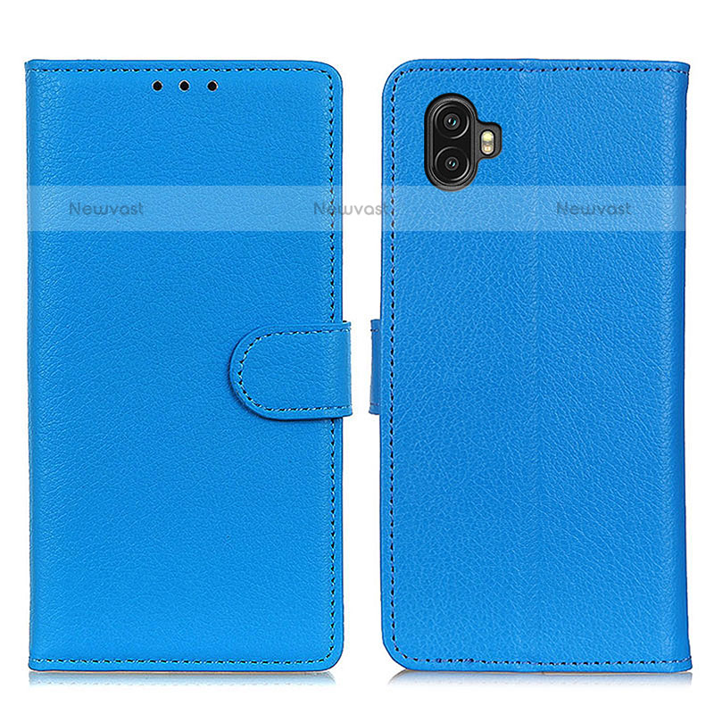 Leather Case Stands Flip Cover Holder A03D for Samsung Galaxy Xcover Pro 2 5G Sky Blue