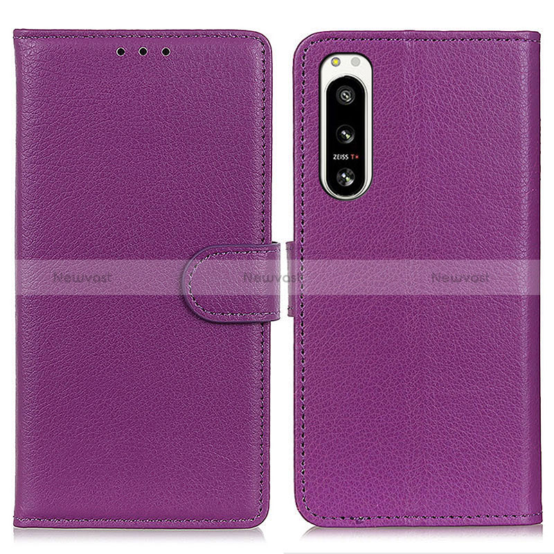 Leather Case Stands Flip Cover Holder A03D for Sony Xperia 5 IV