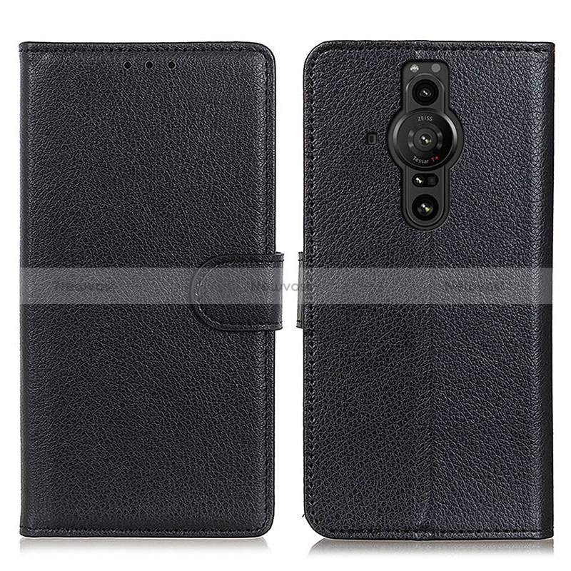 Leather Case Stands Flip Cover Holder A03D for Sony Xperia PRO-I Black