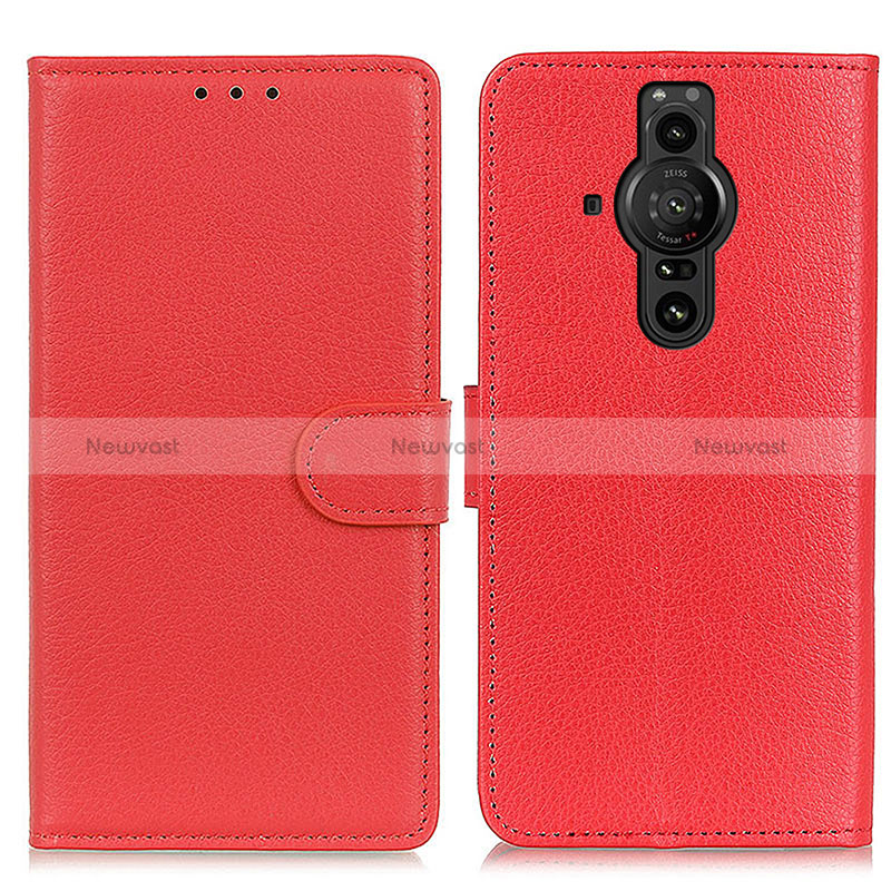 Leather Case Stands Flip Cover Holder A03D for Sony Xperia PRO-I Red