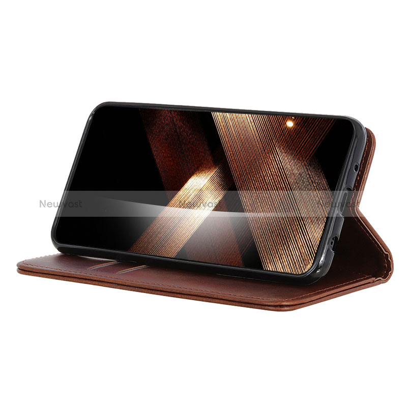 Leather Case Stands Flip Cover Holder A04D for Huawei Honor X6a