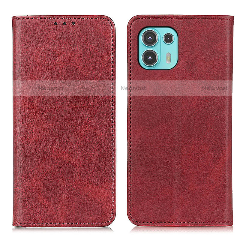 Leather Case Stands Flip Cover Holder A04D for Motorola Moto Edge 20 Lite 5G Red