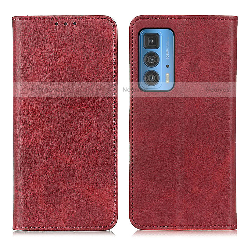 Leather Case Stands Flip Cover Holder A04D for Motorola Moto Edge 20 Pro 5G Red