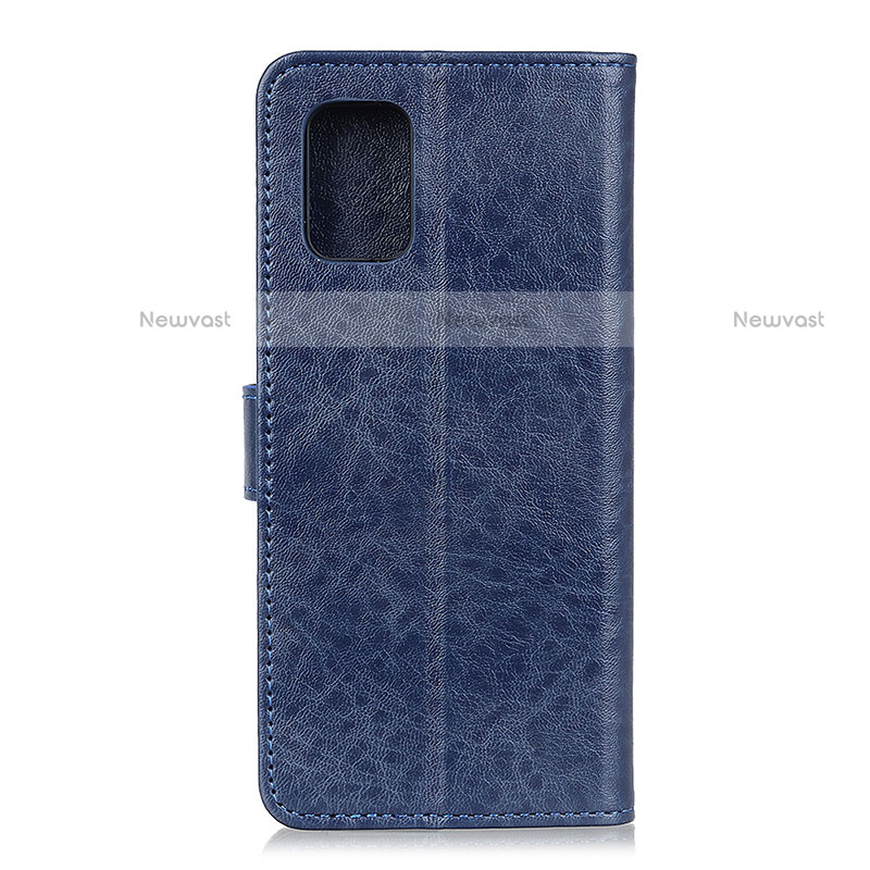 Leather Case Stands Flip Cover Holder A04D for Motorola Moto G100 5G Blue