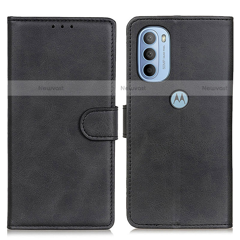 Leather Case Stands Flip Cover Holder A04D for Motorola Moto G31 Black