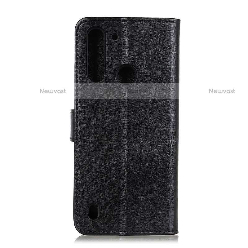 Leather Case Stands Flip Cover Holder A04D for Motorola Moto One Fusion