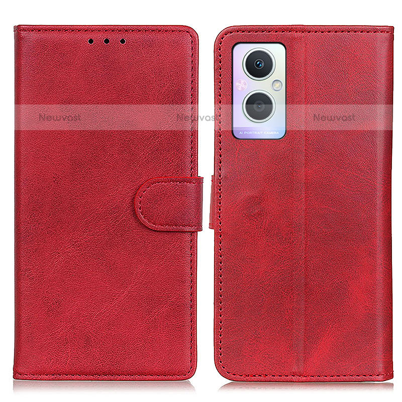 Leather Case Stands Flip Cover Holder A04D for OnePlus Nord N20 5G Red