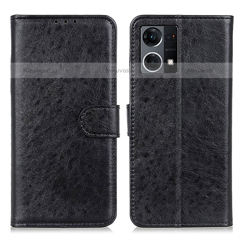 Leather Case Stands Flip Cover Holder A04D for Oppo F21s Pro 4G Black