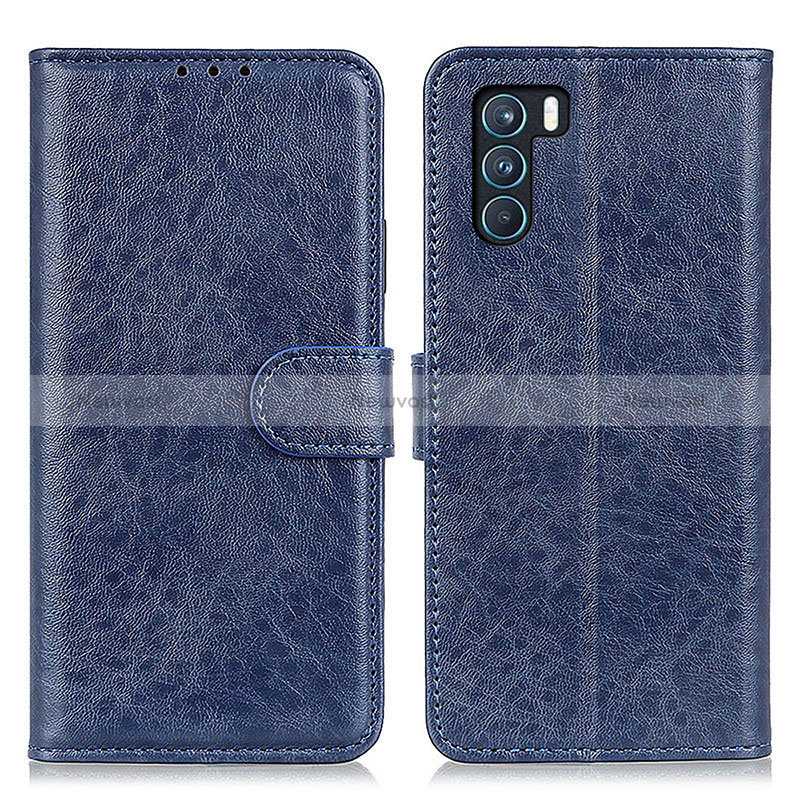 Leather Case Stands Flip Cover Holder A04D for Oppo K9 Pro 5G Blue