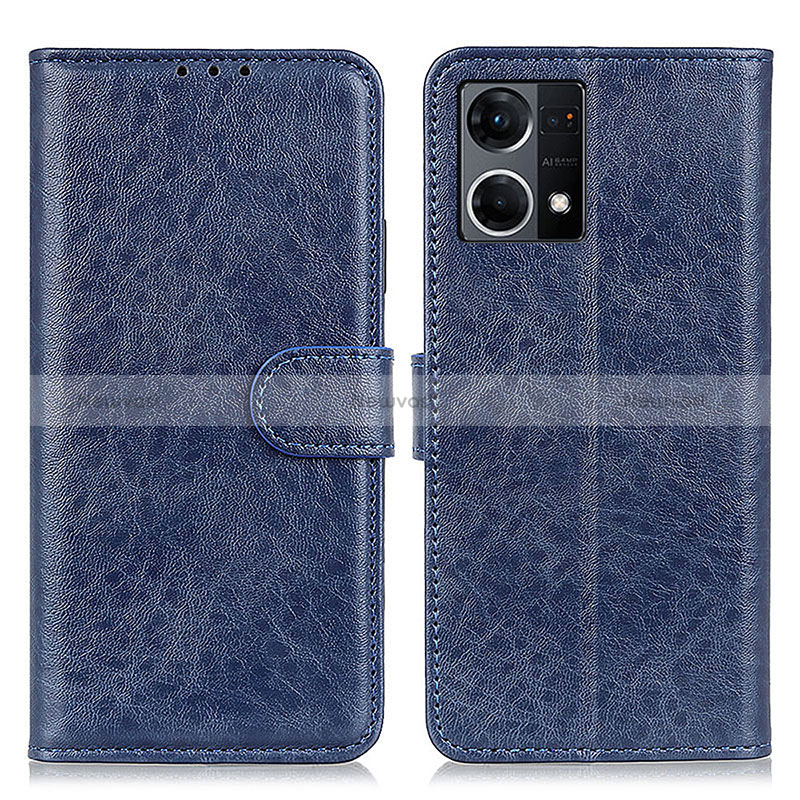 Leather Case Stands Flip Cover Holder A04D for Oppo Reno8 4G Blue