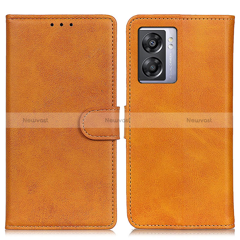 Leather Case Stands Flip Cover Holder A04D for Realme V23 5G Brown