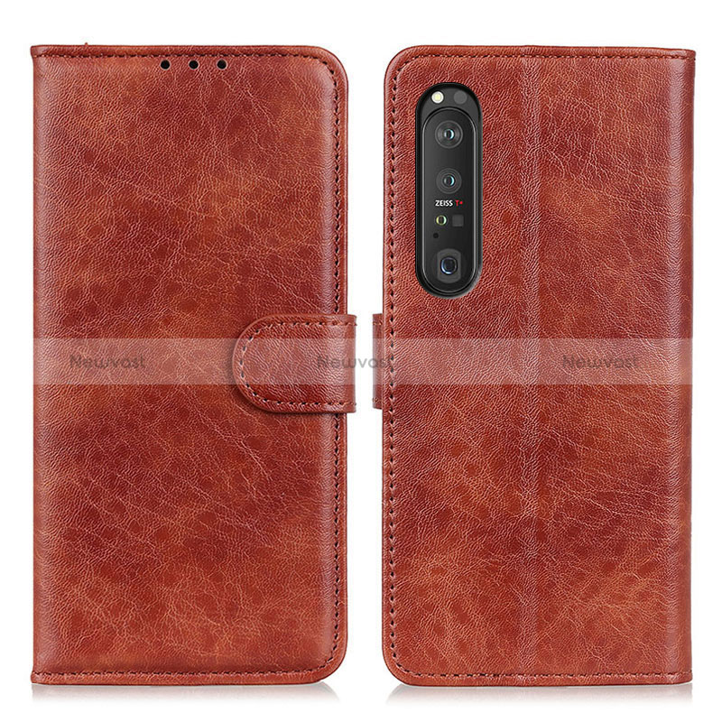 Leather Case Stands Flip Cover Holder A04D for Sony Xperia 1 III