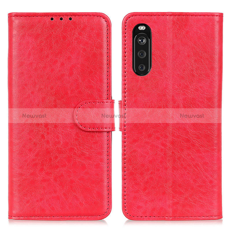 Leather Case Stands Flip Cover Holder A04D for Sony Xperia 10 III Red