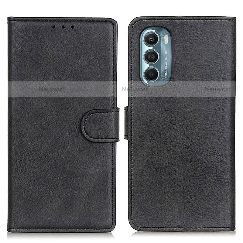 Leather Case Stands Flip Cover Holder A05D for Motorola Moto G Stylus (2022) 4G Black