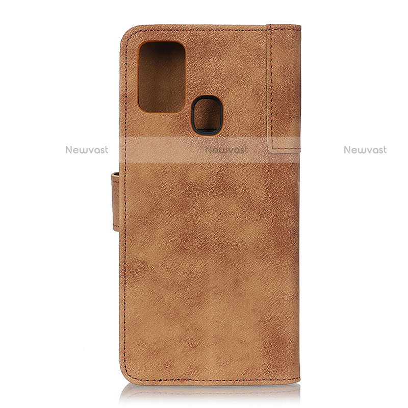 Leather Case Stands Flip Cover Holder A05D for Motorola Moto G31 Brown