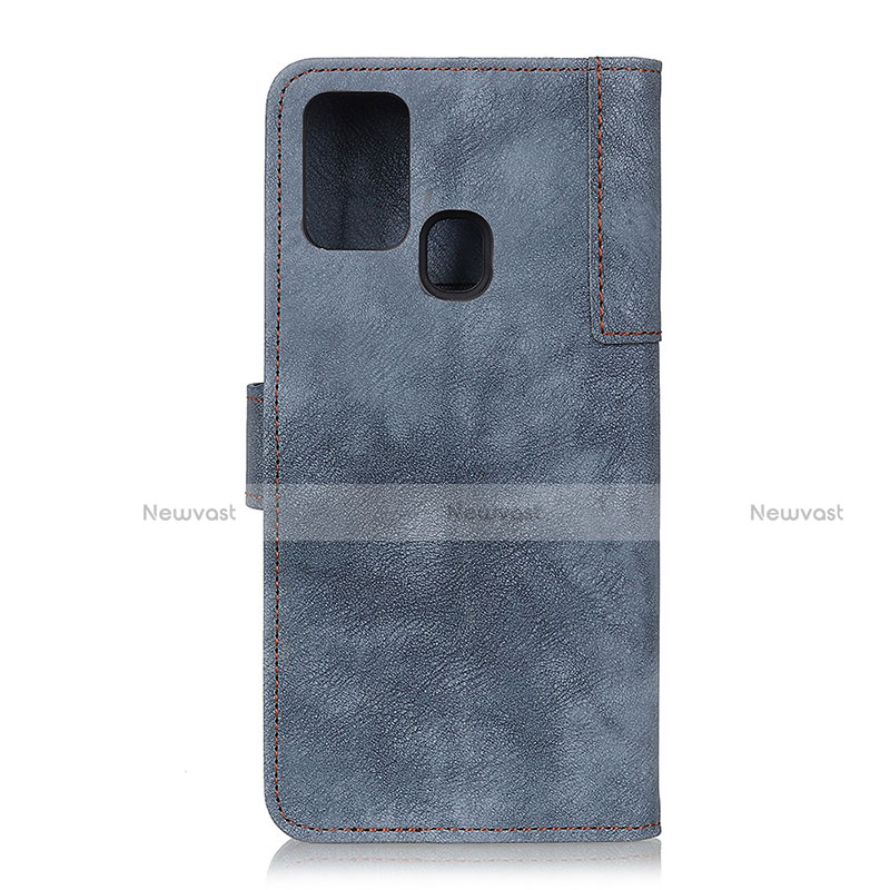 Leather Case Stands Flip Cover Holder A05D for Motorola Moto G41 Blue