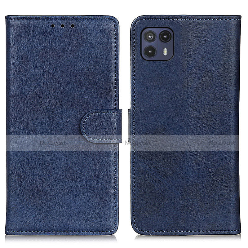 Leather Case Stands Flip Cover Holder A05D for Motorola Moto G50 5G Blue