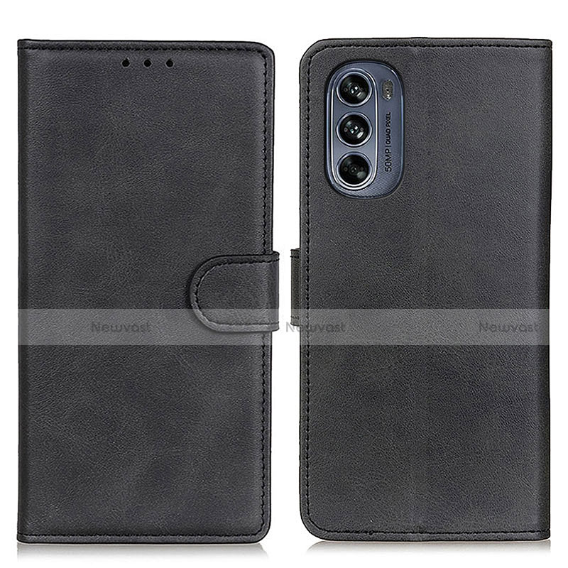 Leather Case Stands Flip Cover Holder A05D for Motorola Moto G62 5G Black