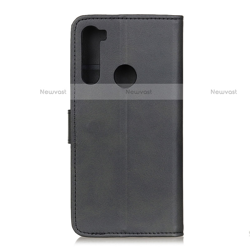 Leather Case Stands Flip Cover Holder A05D for Motorola Moto One Fusion Plus Black