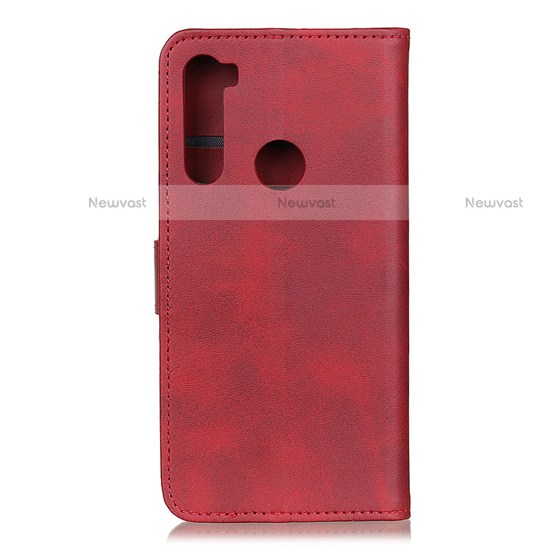 Leather Case Stands Flip Cover Holder A05D for Motorola Moto One Fusion Plus Red